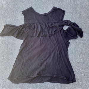 Urban Outfitters Black Frilled Top